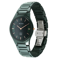 Titan Edge Ceramic Quartz in Glossy Green Dial Watch for Men