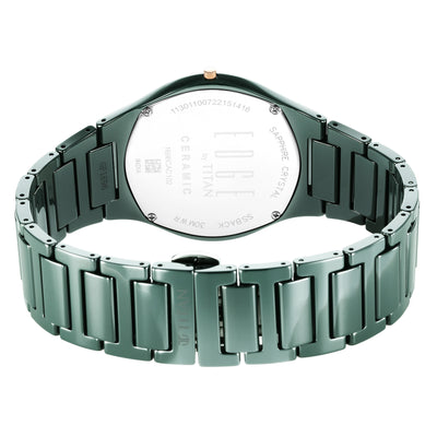 Titan Edge Ceramic Quartz in Glossy Green Dial Watch for Men