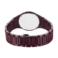 Titan Wine Ceramic Quartz Analog Maroon Dial Ceramic Strap Watch For Men
