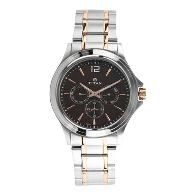 Titan Workwear Brown Dial Multi Stainless Steel Strap watch for Men