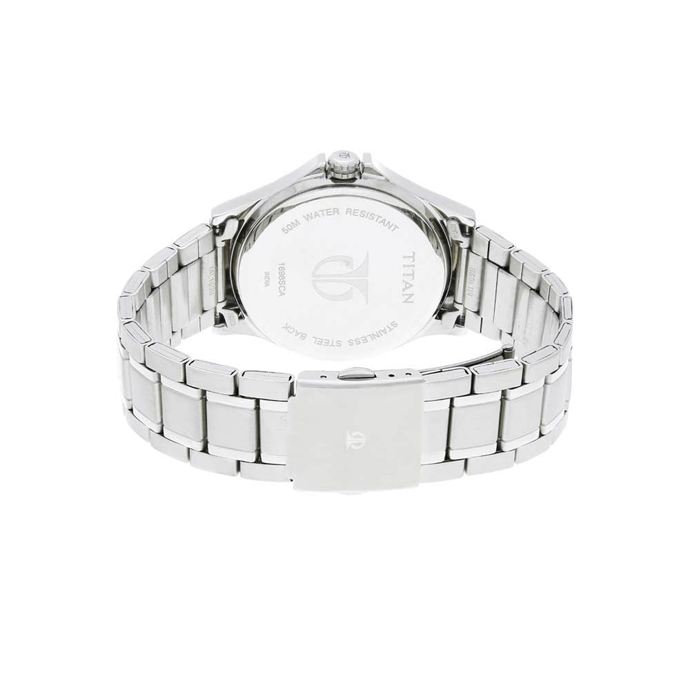 Titan Blue Dial Quartz Multifunction Stainless Steel Strap watch for Men