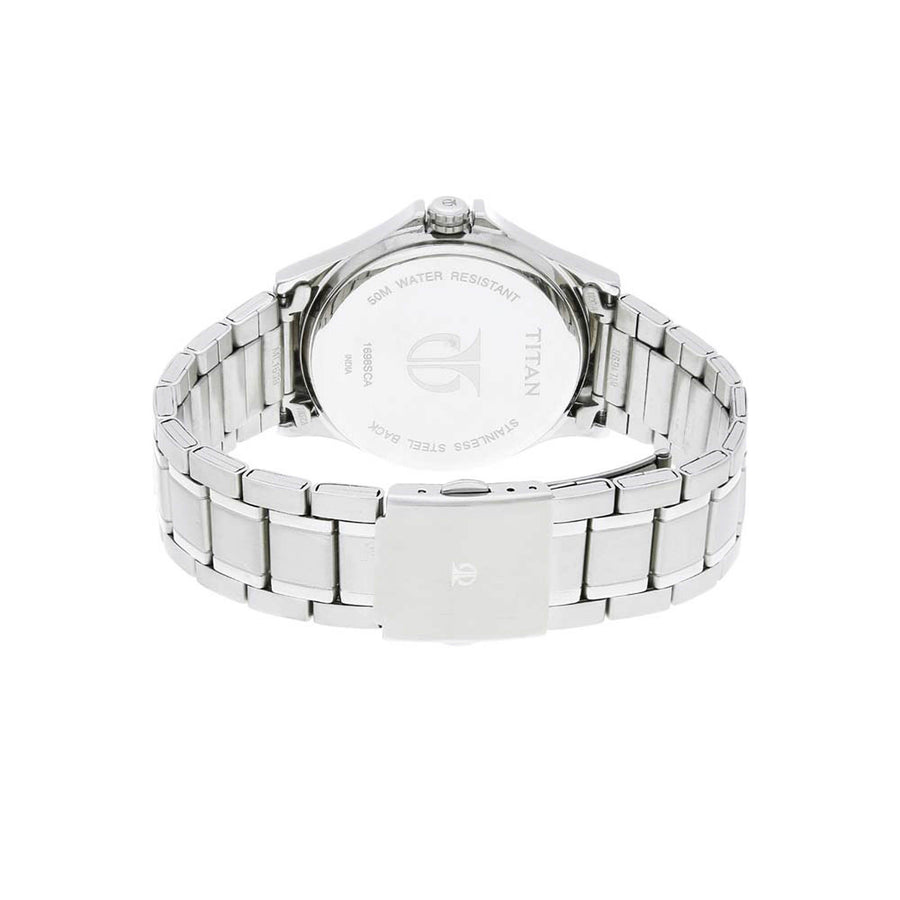 Titan Blue Dial Quartz Multifunction Stainless Steel Strap watch for Men