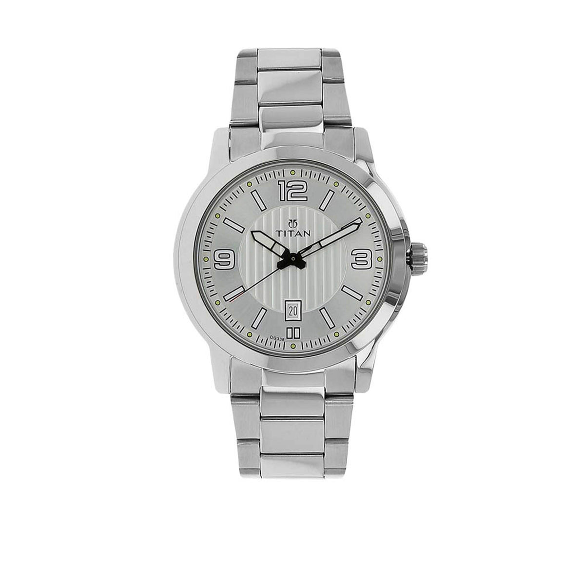 Titan Silver Dial Stainless Steel Strap Analog with Date Watch for Men