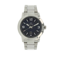 Titan Men's Urban Refinement: Sleek Blue Dial with Silver Stainless Steel Strap Watch
