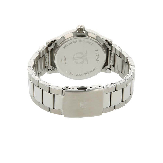 Titan Men's Urban Refinement: Sleek Blue Dial with Silver Stainless Steel Strap Watch