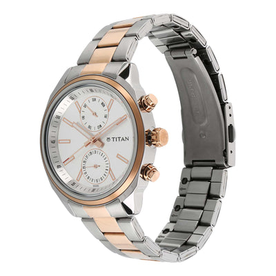 Titan Bandhan White Dial Multi Stainless Steel Strap watch for Couple