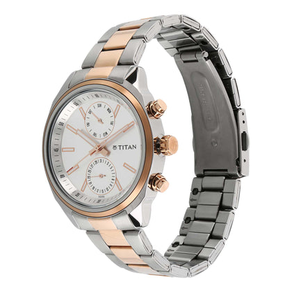 Titan Bandhan White Dial Multi Stainless Steel Strap watch for Couple