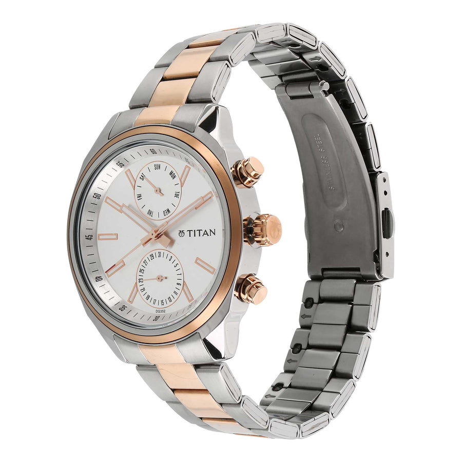Titan Bandhan White Dial Multi Stainless Steel Strap watch for Couple