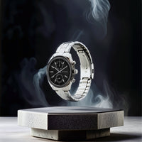 Titan Men's Metropolitan Luxe: Multifunction dark grey Dial with Two-Tone Stainless Steel Bracelet Watch