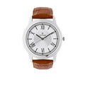 Titan Silver Dial Brown Leather Strap Analog Watch for Men