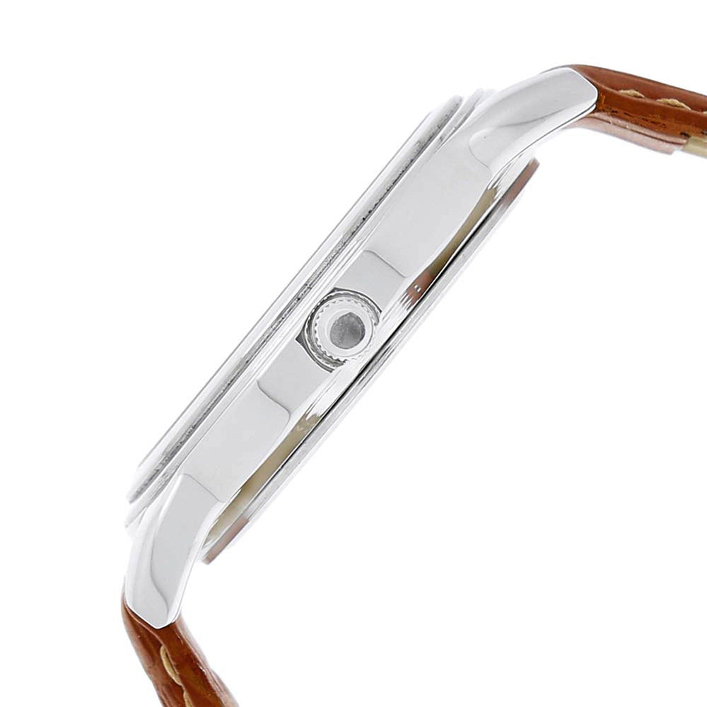 Titan Silver Dial Brown Leather Strap Analog Watch for Men