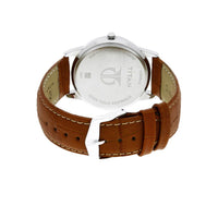 Titan Silver Dial Brown Leather Strap Analog Watch for Men