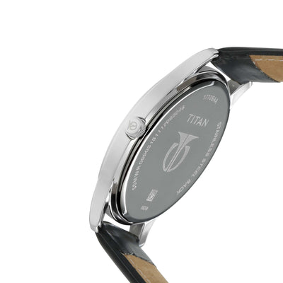 Titan Workwear Black Dial Leather Strap Analog with Date Watch for Men