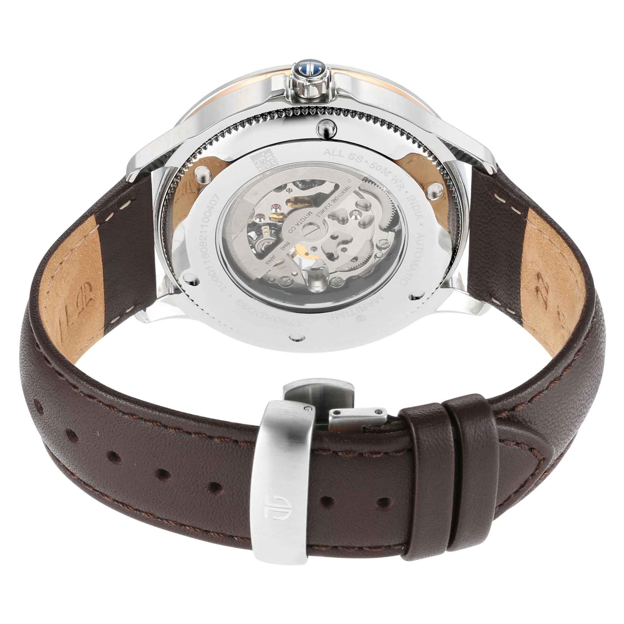 Titan Automatic Anthracite Dial Leather Strap Watch for Men