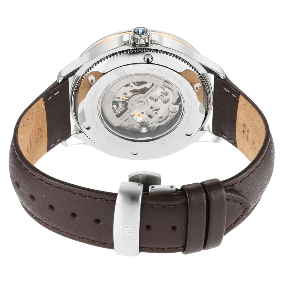 Titan Automatic Anthracite Dial Leather Strap Watch for Men