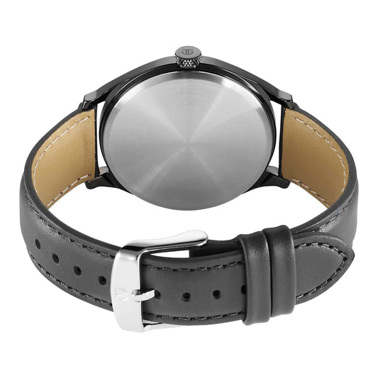 Titan Neo Economy Quartz Analog with Date Silver Dial Grey Leather Strap Watch For Men