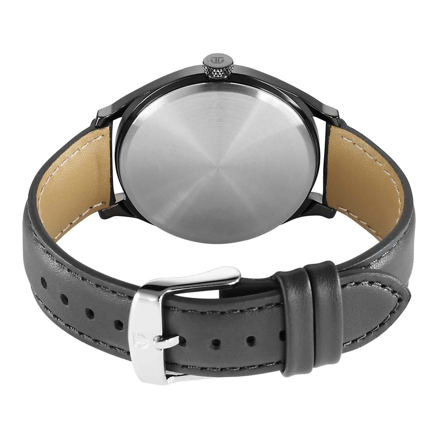 Titan Neo Economy Quartz Analog with Date Silver Dial Grey Leather Strap Watch For Men