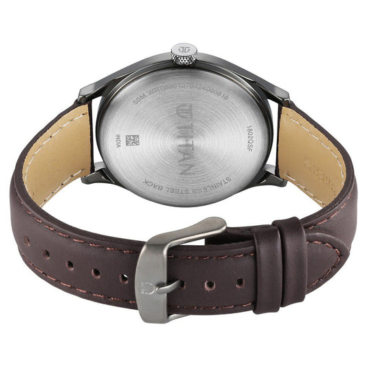 Titan Neo Economy IV Strap Material Leather Dial Colour Brown 1802QL02