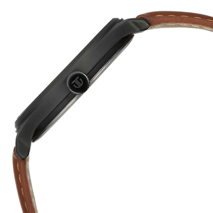 Titan Neo Economy Quartz Analog with Date Grey Dial Brown Leather Strap Watch For Men