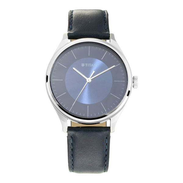 Titan Men's Urban Edge Lustrous Blue Dial Leather Watch