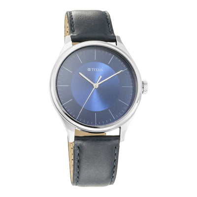 Titan Men's Urban Edge Lustrous Blue Dial Leather Watch