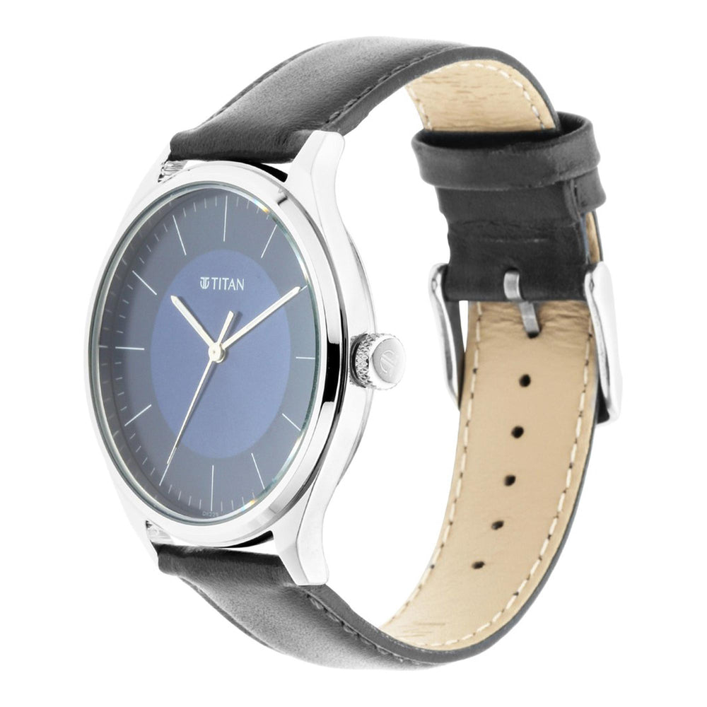 Titan Men's Urban Edge Lustrous Blue Dial Leather Watch