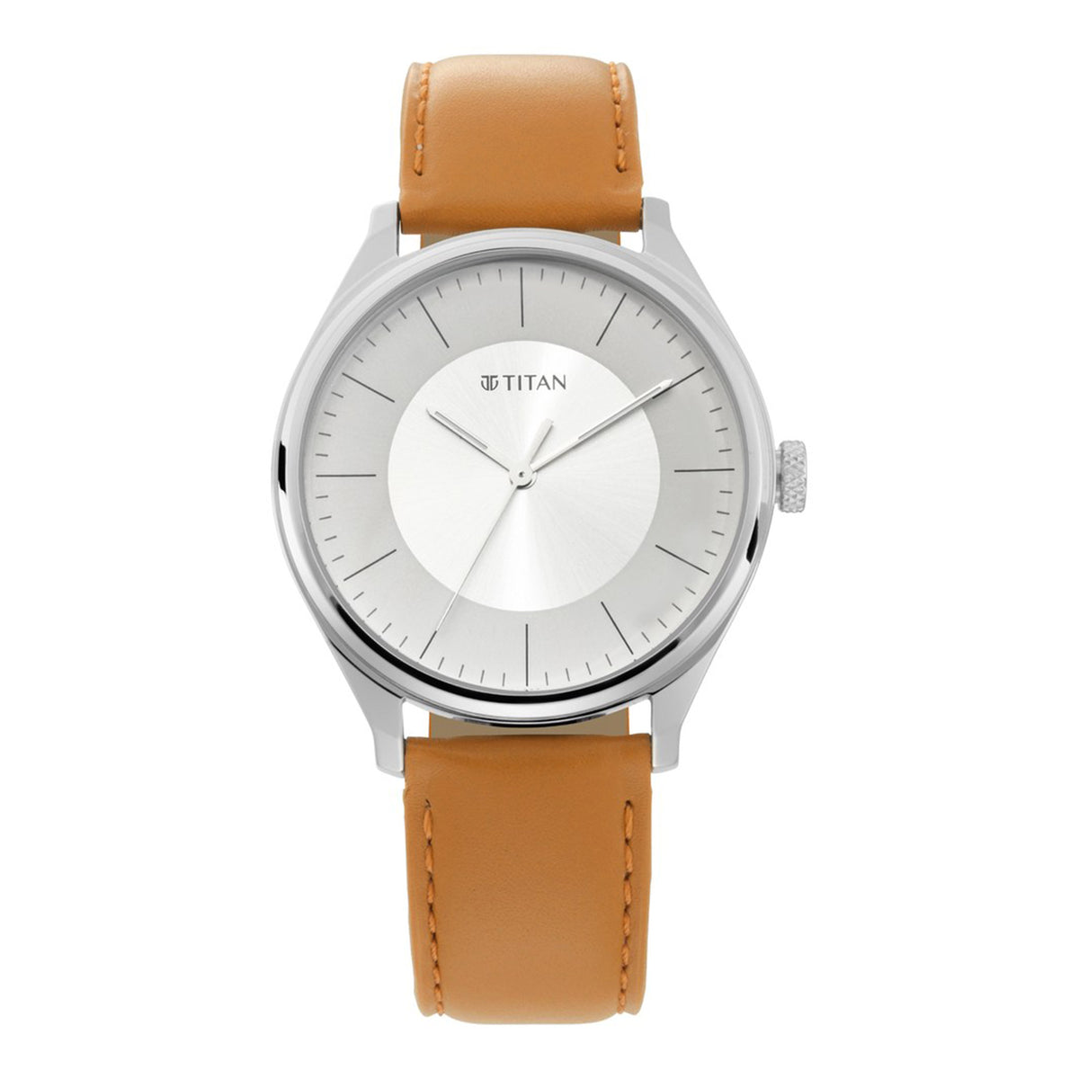 Titan Men's Urban Edge Lustrous White Dial Leather Watch