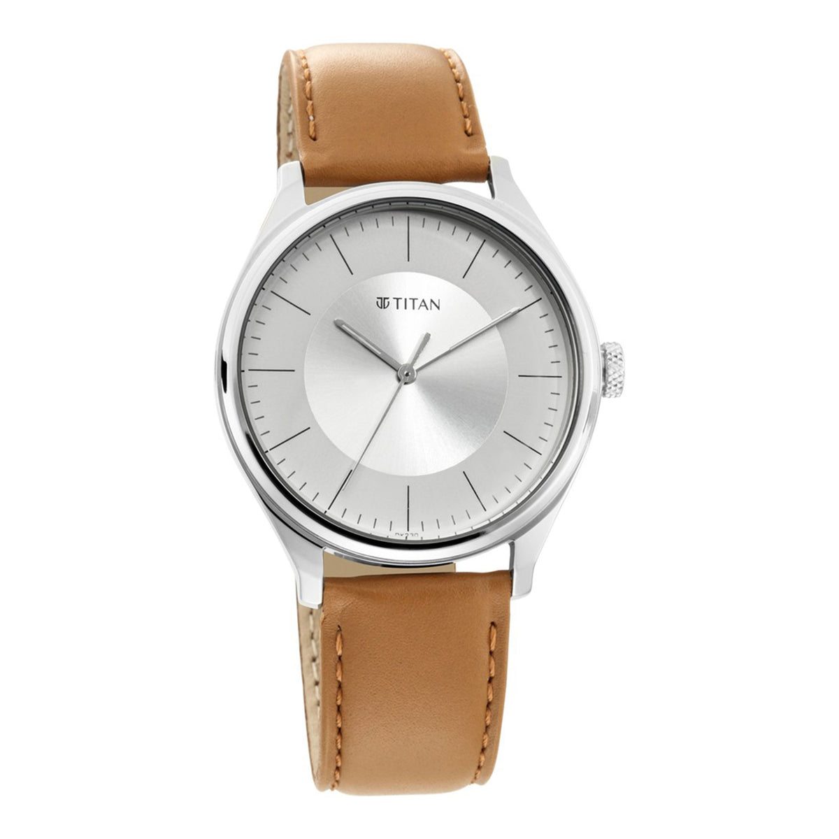 Titan Men's Urban Edge Lustrous White Dial Leather Watch