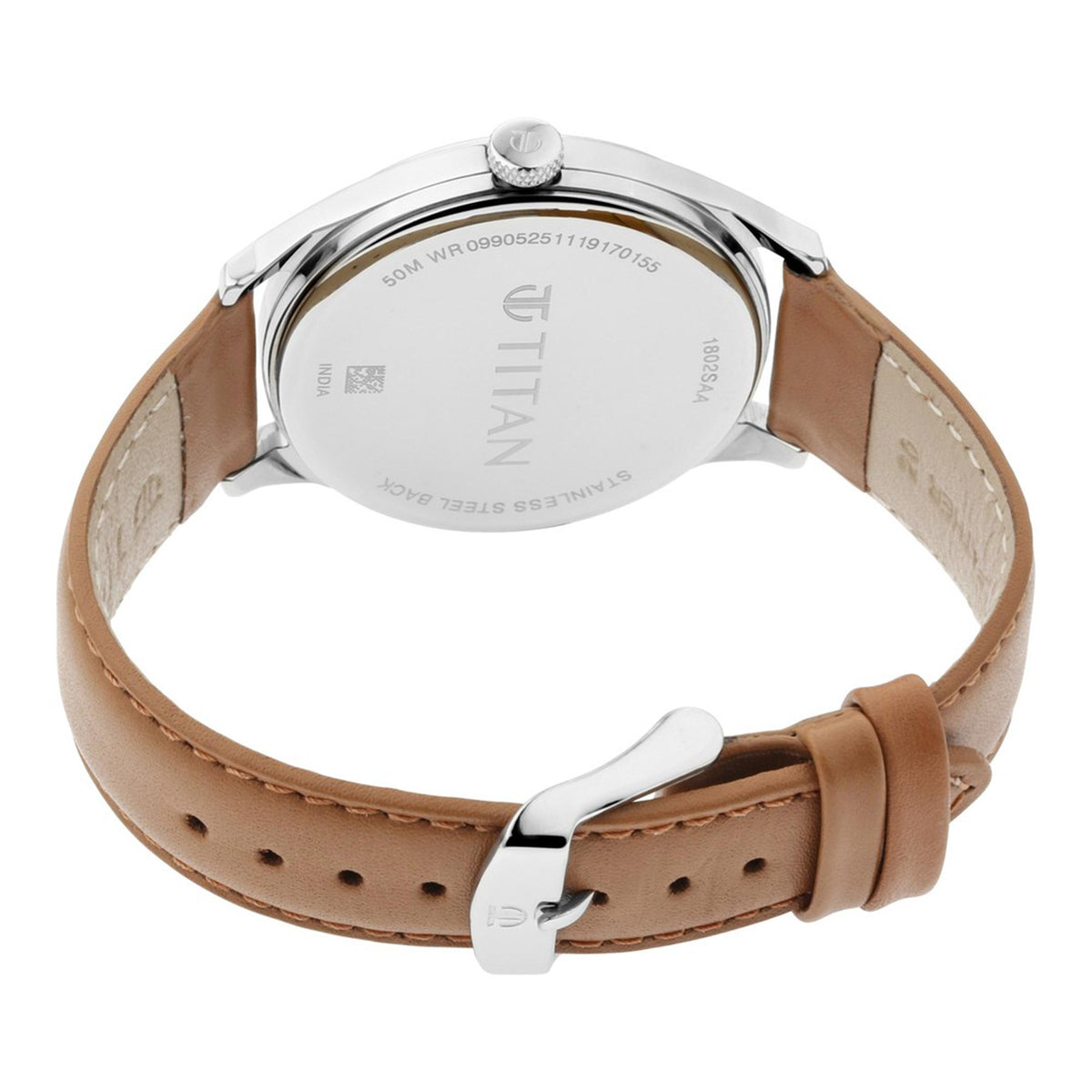 Titan Men's Urban Edge Lustrous White Dial Leather Watch