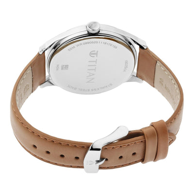 Titan Men's Urban Edge Lustrous White Dial Leather Watch
