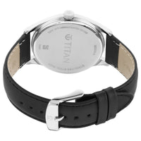 Titan Workwear Quartz Analog Black Dial Black Leather Strap Watch For Men