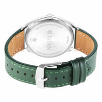 Titan Urban Analog Silver White Dial Leather Strap Watch for Men