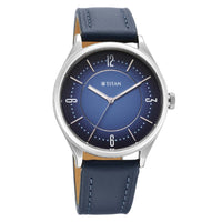 Titan Neo Economy V Blue Round Dial Leather Strap Watch For Men