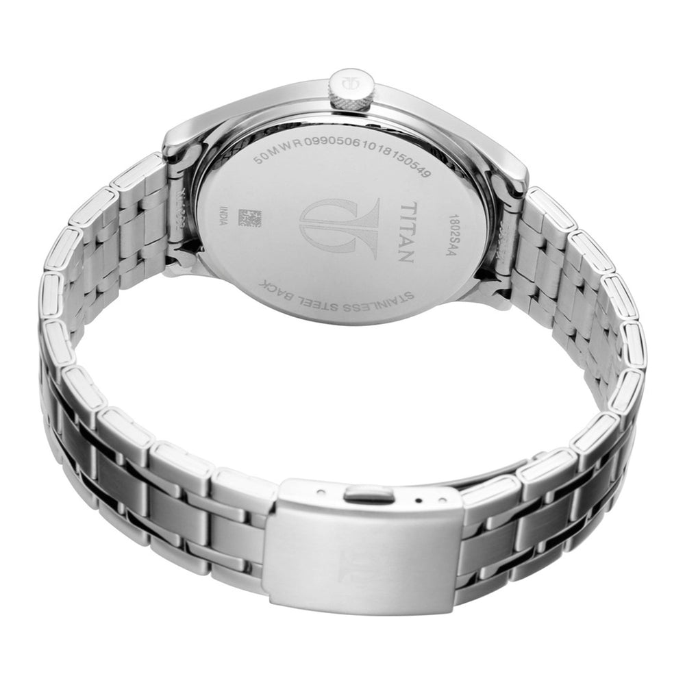 Titan White Dial Silver Stainless Steen Analog Watch for Men