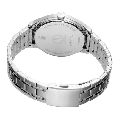 Titan White Dial Silver Stainless Steen Analog Watch for Men