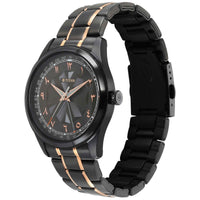 Titan Black Dial Two Toned Stainless Steel Strap Analog Watch for Men