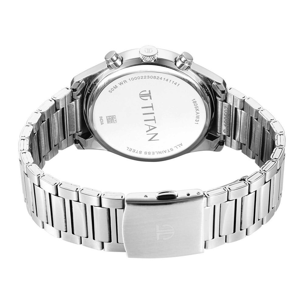 Titan Men Stainless Steel Round Shape Watches(1805KM13)