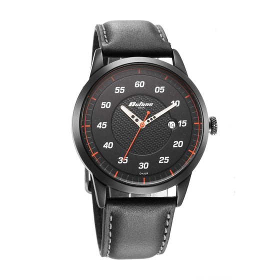 Titan Quartz Multifunction Black Dial Leather Strap Watch for Men