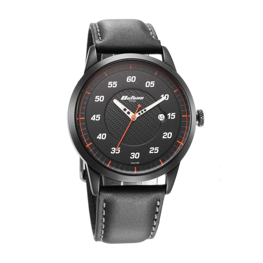Titan Quartz Multifunction Black Dial Leather Strap Watch for Men