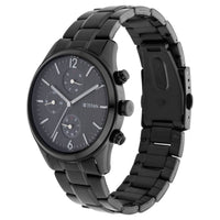 Titan Workwear Multifunction Black Dial Black Metal Strap Watch For Men