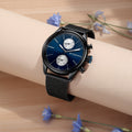 Titan Blue Dial Black Stainless Steel Strap Analog Watch for Men