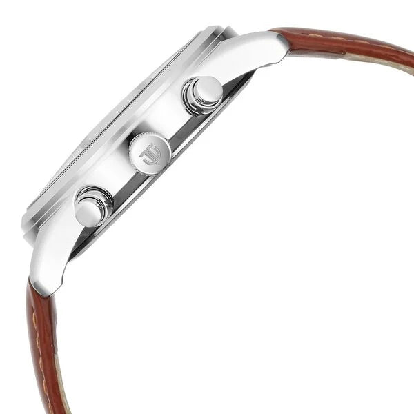 Titan Grey Dial Brown Leather Strap Analog with Day and Date Watch for Men