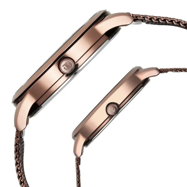 Titan Bandhan Quartz Analog Brown Dial Stainless Steel Strap Watch for Couple 