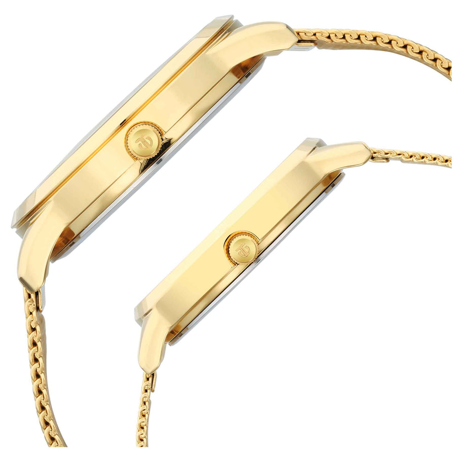 Titan Bandhan Champagne Dial Gold Stainless Steel Strap Analog Watch for Couple