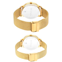 Titan Bandhan Champagne Dial Gold Stainless Steel Strap Analog Watch for Couple