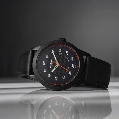Titan Octane Quartz Analog with Date Black Dial With Black Leather Strap Watch For Men