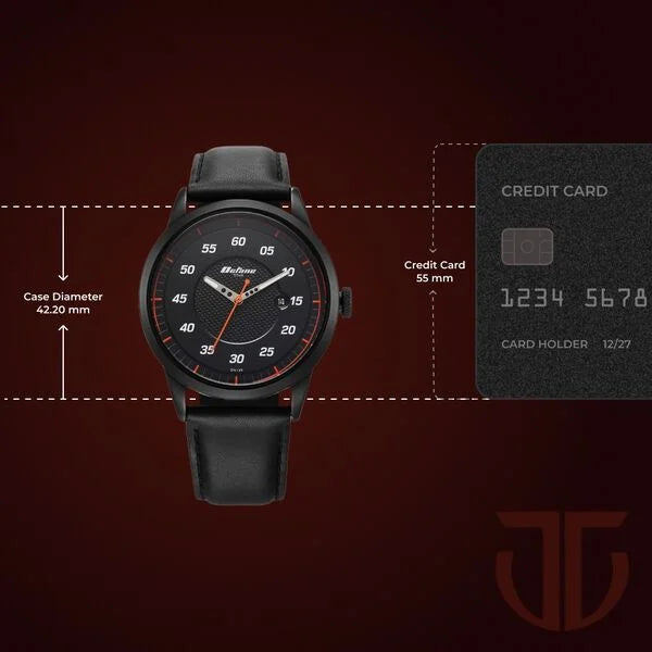 Titan Octane Quartz Analog with Date Black Dial With Black Leather Strap Watch For Men