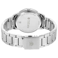 Titan White Dial Silver Metal Strap Analog with Date Watch for Men