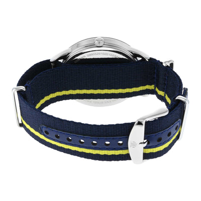 Titan Grey Dial Blue Strap Blue Fabric Analog with Date Watch for Men