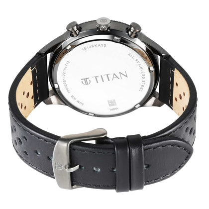 Titan Quartz Analog Green Dial Leather Strap Watch for Men